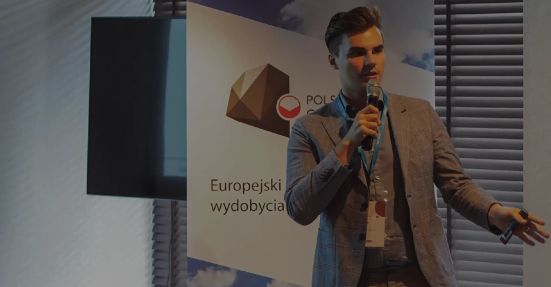 Michał Pyjas at a conference
